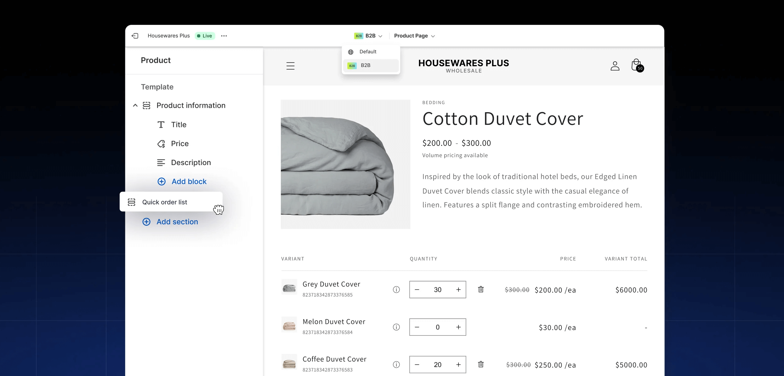 Shopify B2B Theme Editor Graphic
